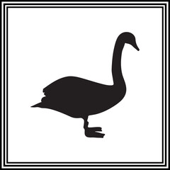 Vector icon of a swan