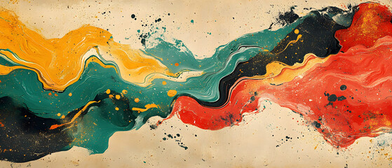 Bold Colorful Fluid Art with Intricate Patterns