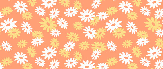 Abstract. Hand drawn flowers pattern seamless background. design for pillow, print, fashion, clothing, fabric, gift wrap. vector.