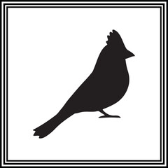 Cute cardinal bird silhouette.