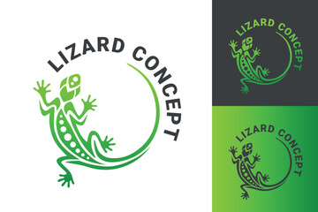 Gecko lizard logo graphic design concept. Editable element, can be used as logotype, icon, template in web and print