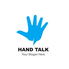 hand talk logo design concept vector illustration