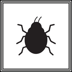 Cute ladybug silhouette  illustration.