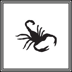 Scorpion silhouette logo isolated on white background.