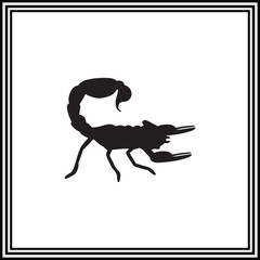 Silhouette  of scorpion vector illustration on white background.