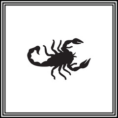 Set of scorpion silhouette vector illustration.