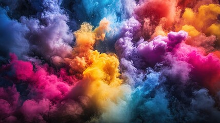 Vibrant Cloud of Colorful Smoke in Motion