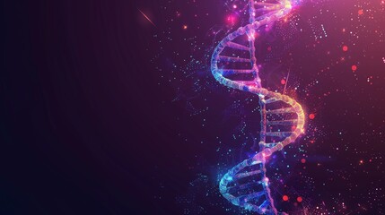 Obraz premium DNA with a colorful and futuristic background, in the style of Azerbaiouni, in the style of Consovereign