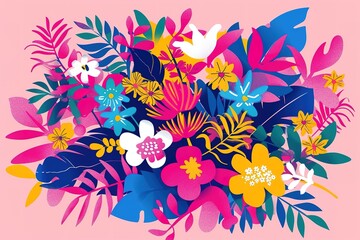 a drawing of flowers with the words spring on it.
