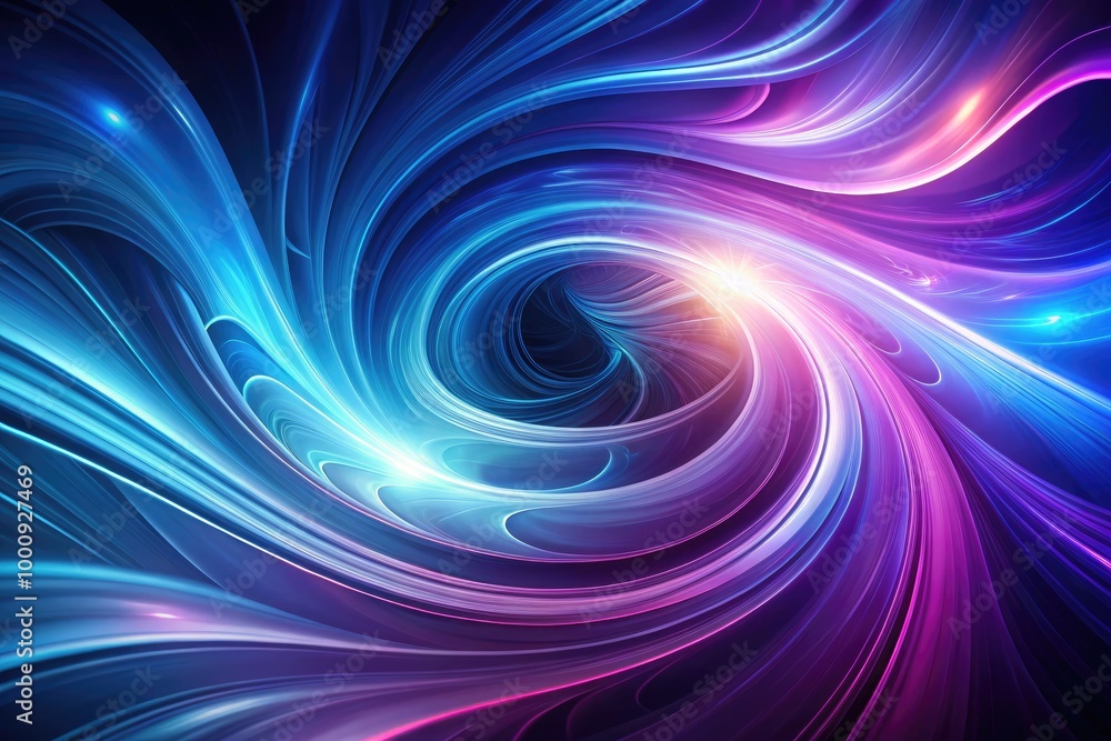 Poster abstract gradient background featuring a mesmerizing swirl of deep blues and purples, evoking a sens