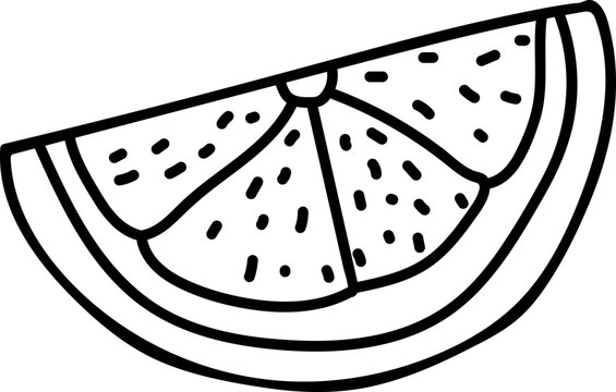 recommend clip art: Black and White Citrus Slice Illustration with Detailed Texture