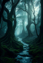 Obraz premium Mystical Forest Stream.