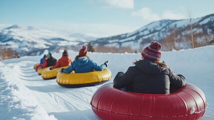 Winter friendship: tubing together for memories