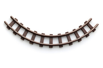 Fototapeta premium 3d Railway rails top view isolated on white background