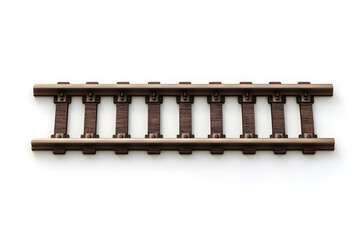 Naklejka premium 3d Railway rails top view isolated on white background