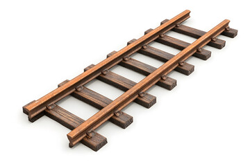 3d Railway rails top view isolated on white background	