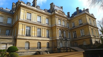 Fototapeta premium A large, historic building with a stone facade.