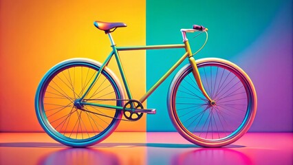 Fototapeta premium A lively, artistic bicycle design infused with vibrant colors, perfect for modern projects that embrace minimalism