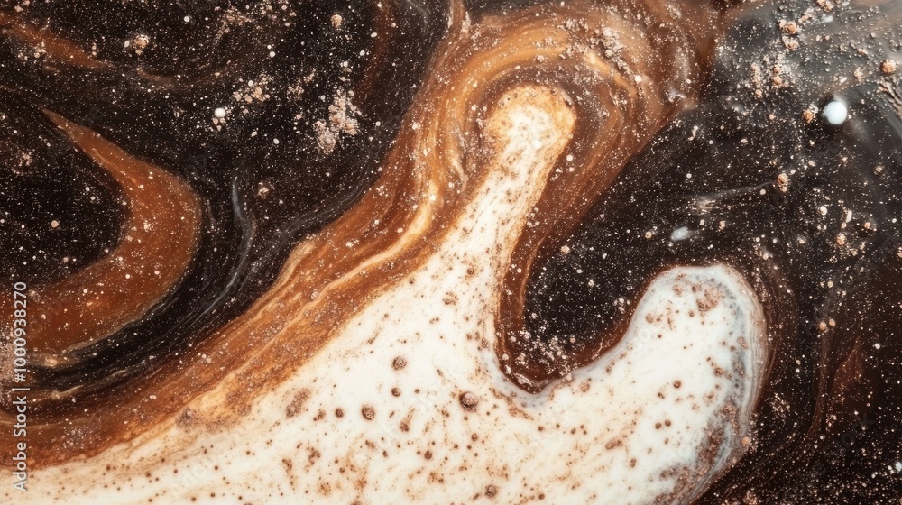 Poster swirls of chocolate and vanilla create a mesmerizing abstract background, blending seamlessly with r