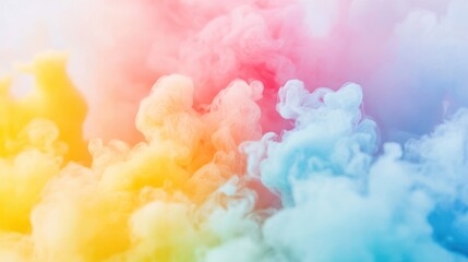 Fototapeta premium Ink clouds of various colors blend and swirl in water, forming intricate patterns that evoke a sense of wonder and beauty