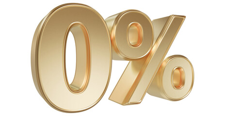 Number 0 Percent Gold Number 3D