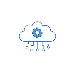 Cloud Computing and Automation, Vector icon having editable stroke width
