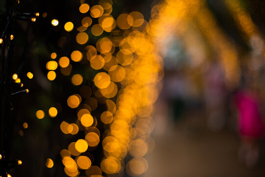 blurry bokeh christmas lights at Southbank