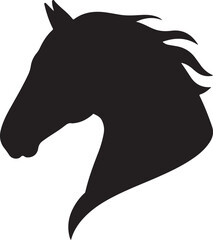 Horse head silhouette illustrstion vector .