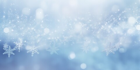 Fototapeta premium A blue background with snowflakes and a white snowflake