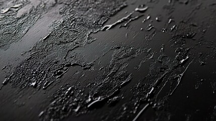 Black Surface with Raindrop Texture Close-Up