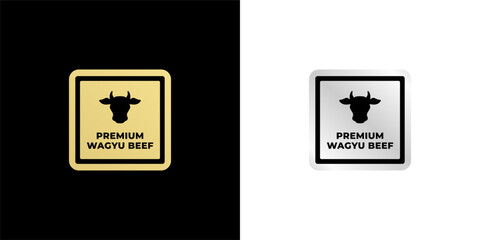Wagyu beef label or premium wagyu beef label vector isolated. Best Premium wagyu beef label for product packaging design element. Elegant Premium beef label for packaging design element.