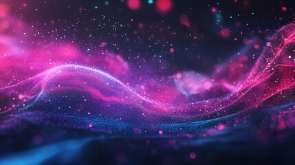 Obraz premium Colorful Abstract Background with Waves and Particles