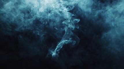 Obraz premium Ethereal Blue Smoke Against Dark Background