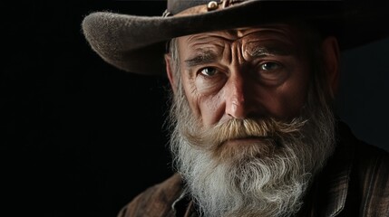 Bavarian in hat poses in studio.