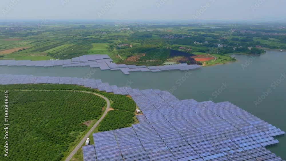 Canvas Prints Photovoltaic panels in water，solar power plant