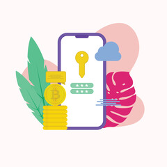 Transaction elements, transactions flat design elements