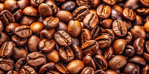 Experience the warm, inviting aroma of roasted coffee beans up close, creating a rich backdrop that resonates with