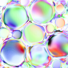 Enhance your designs with this delicate rainbow bubbles abstract image, featuring soft gradient transitions. Perfect for festive fabric printing and versatile production applications!