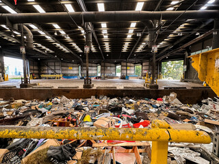 rubbish inside a waste management facility