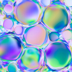 Vibrant neon bubbles create a stunning abstract design with bright, multi-colored gradient transitions.