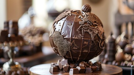 A delightful globe of chocolate abounding with chocolate accommodations