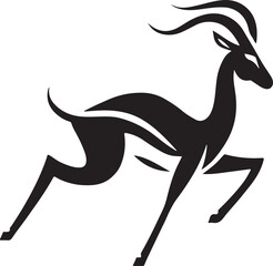 Deer silhouette vector illustration with white background