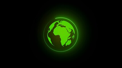 World map rising sun. Solar eclipse globe icon, space sunlight. Planet Earth sunny glow background view from space.
