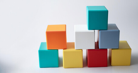 Obraz premium Colorful wooden toys for kids