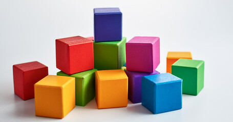 Fototapeta premium Colorful wooden toys for kids