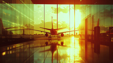 An airplane is positioned in a hangar, ready for maintenance and inspections, surrounded by tools and technicians ensuring its optimal performance and safety.