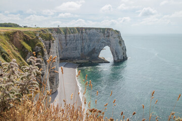 Сhalk cliffs and Ocean in Etretat, Normandy, France