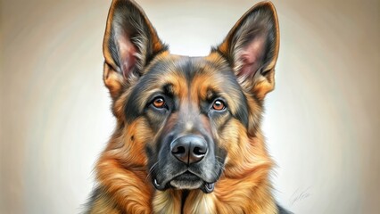 Start with simple shapes to define the German Shepherdâ€™s form, then detail and shade to create a realistic drawing. Keep practicing!