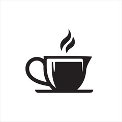 Coffee cup and tea cup logo, black symbols vector illustration silhouette image template.eps 10.