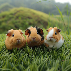Beautiful Wallpaper with a Guinea Pig Design, Ideal Rodent Poster or Graphic Resource for Creative Project, Ai Generative